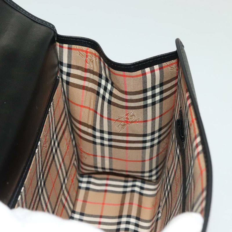 【日本直送】Burberrys 手提包 皮革 兩用 黑色 銀色 正品 yk19299-18