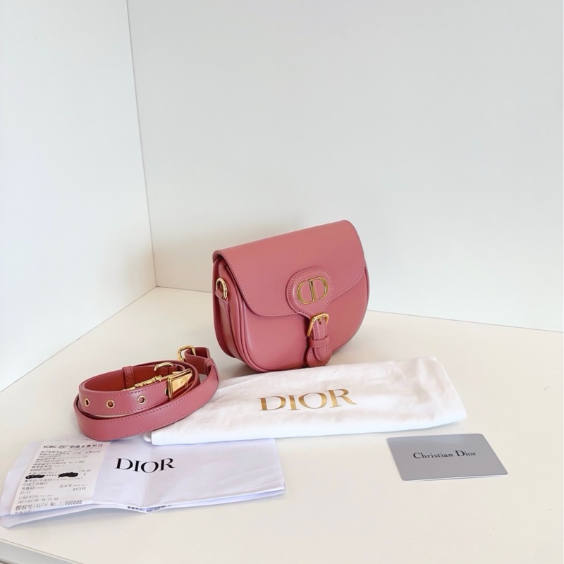 【98新🆕】Dior 新色薔薇粉💘全皮Bobby馬鞍包 小號單肩斜挎包-1
