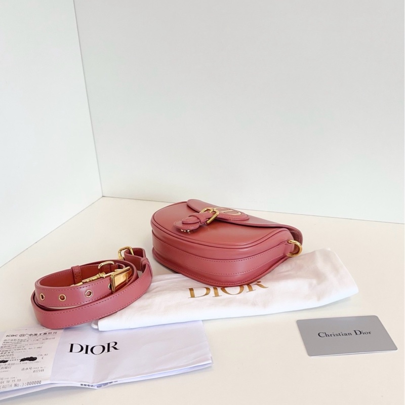 【98新🆕】Dior 新色薔薇粉💘全皮Bobby馬鞍包 小號單肩斜挎包-4