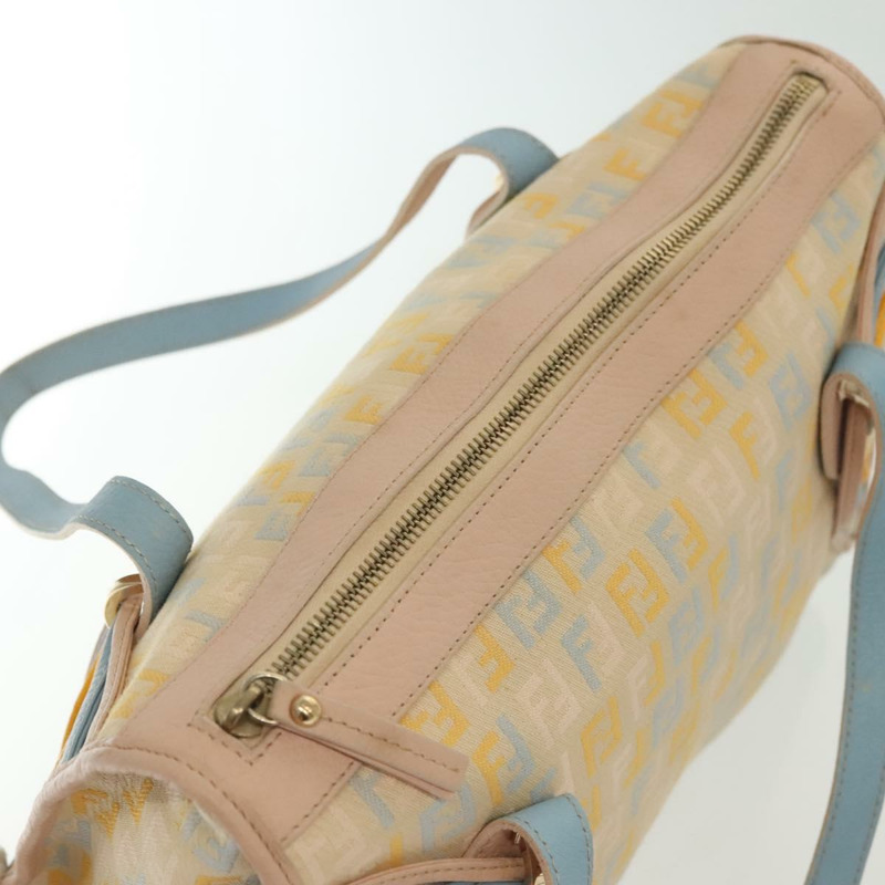 【日本直送】FENDI Zucchino帆布手提包 米色 金色 正品 135203-5