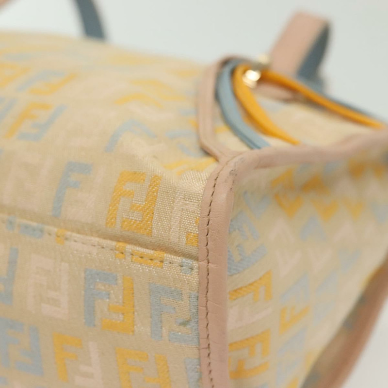 【日本直送】FENDI Zucchino帆布手提包 米色 金色 正品 135203-13