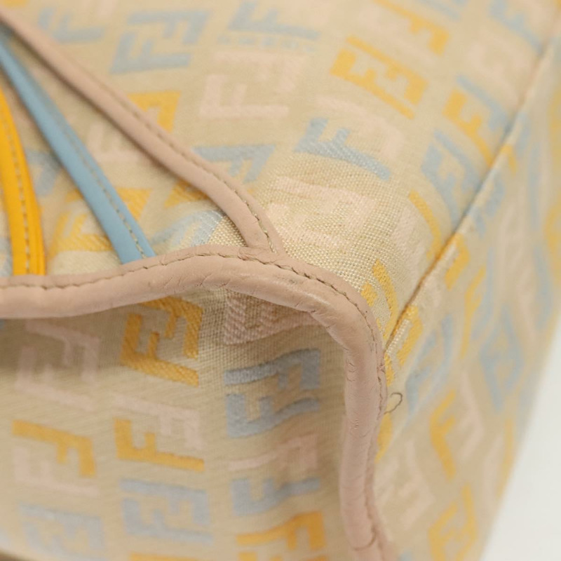 【日本直送】FENDI Zucchino帆布手提包 米色 金色 正品 135203-14