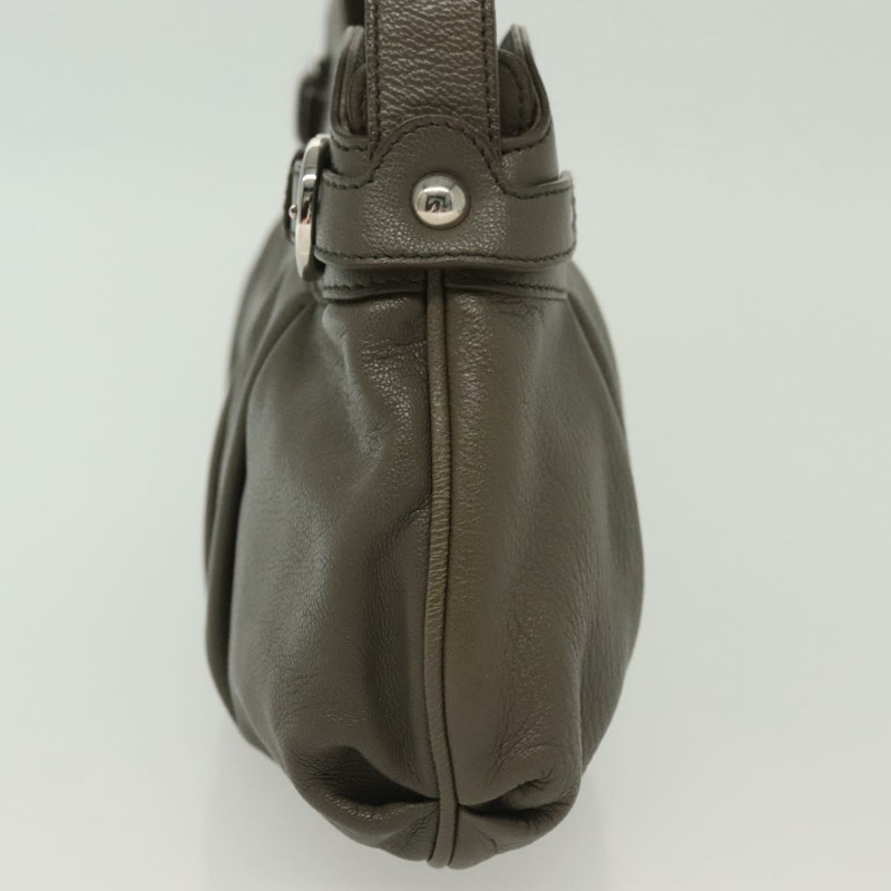 【日本直送】Salvatore Ferragamo 灰色銀色皮革肩背包 正品 135050-2