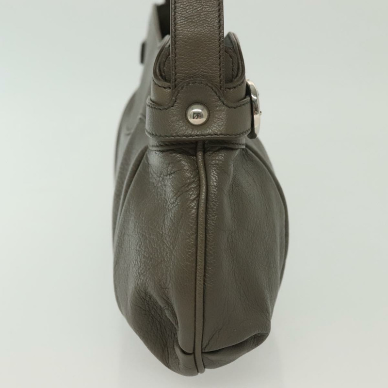 【日本直送】Salvatore Ferragamo 灰色銀色皮革肩背包 正品 135050-3