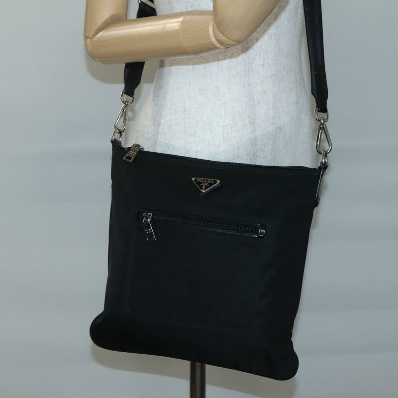 【日本直送】PRADA 單肩包 尼龍 黑色 銀色 正品 135150-22