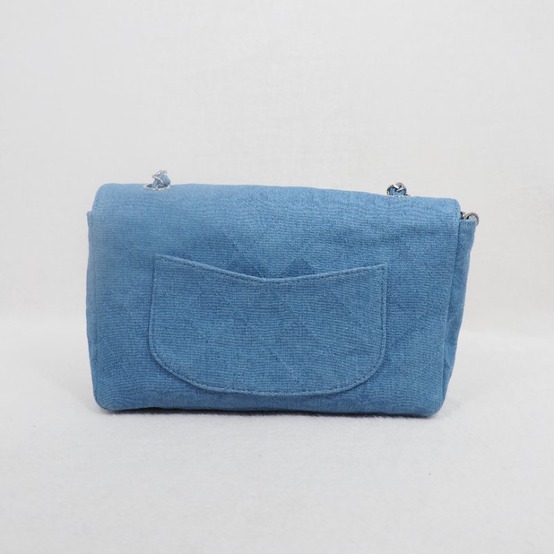 CHANEL 藍色CF 銀扣-2