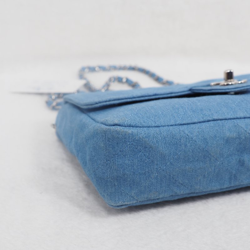 CHANEL 藍色CF 銀扣-7