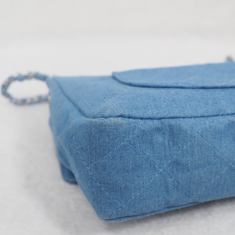 CHANEL 藍色CF 銀扣-9