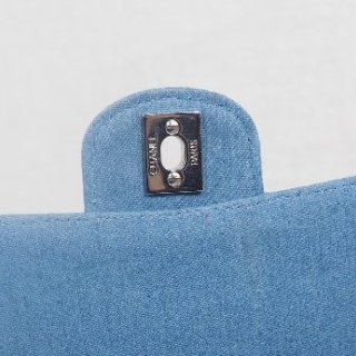 CHANEL 藍色CF 銀扣-18