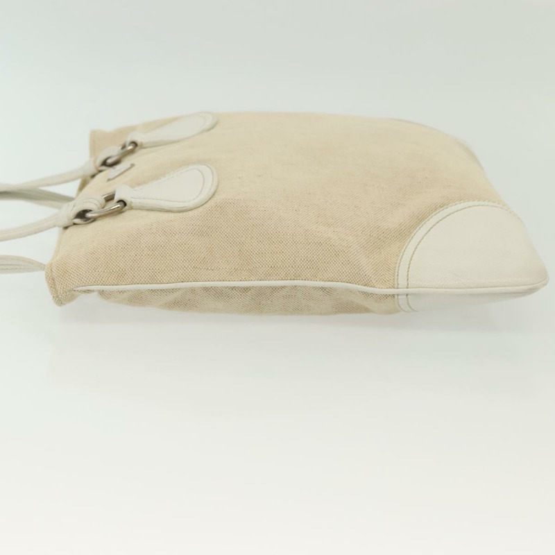 【日本直送】PRADA帆布手提包 米色 銀色 正品 135047-3