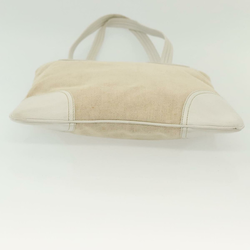 【日本直送】PRADA帆布手提包 米色 銀色 正品 135047-4