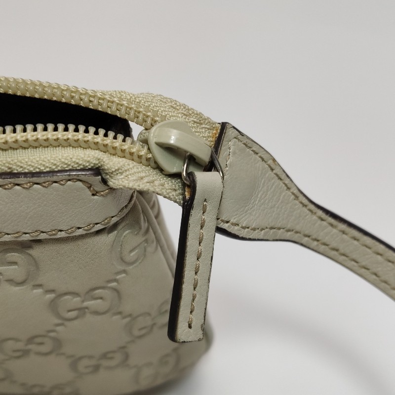 Gucci牛皮純色雙G老花拉鍊手提包-10
