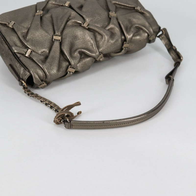 【日本直送】Salvatore Ferragamo Vala 單肩包 皮革 銀色 正品 am8982V-6