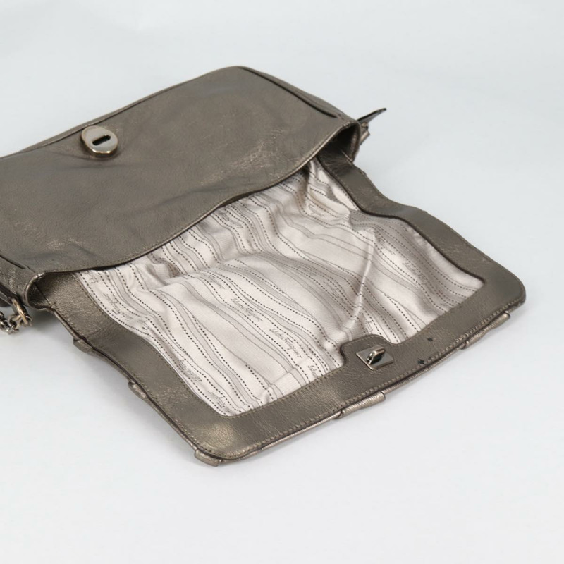 【日本直送】Salvatore Ferragamo Vala 單肩包 皮革 銀色 正品 am8982V-8