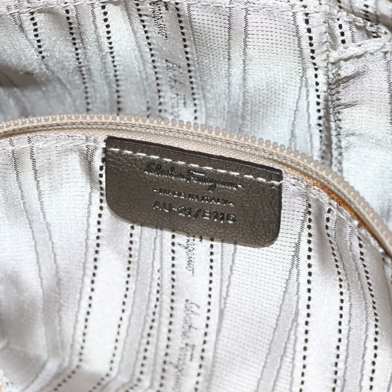 【日本直送】Salvatore Ferragamo Vala 單肩包 皮革 銀色 正品 am8982V-11