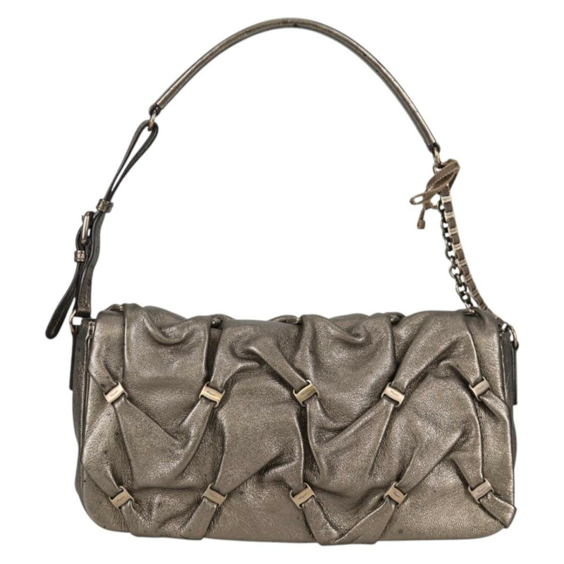 【日本直送】Salvatore Ferragamo Vala 單肩包 皮革 銀色 正品 am8982V-12