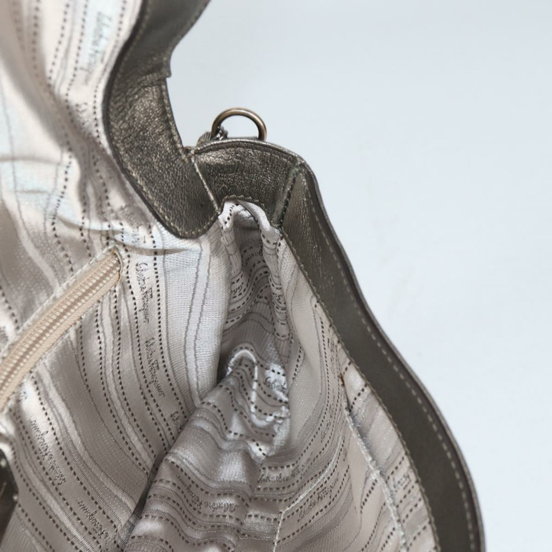 【日本直送】Salvatore Ferragamo Vala 單肩包 皮革 銀色 正品 am8982V-19