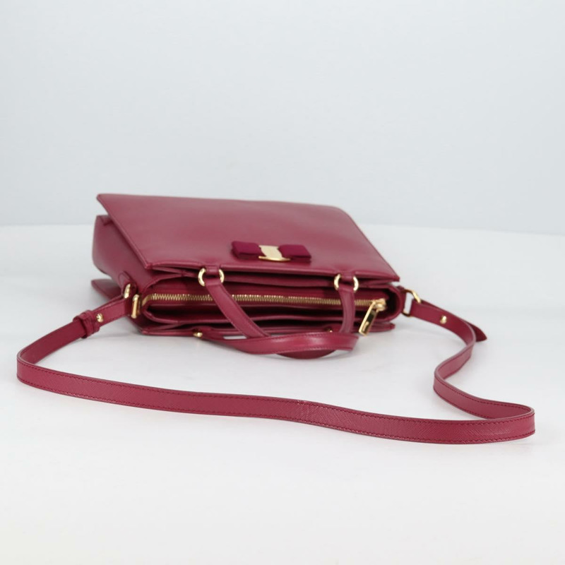 【日本直送】Salvatore Ferragamo Vala 手提包 皮革 2way 紫金色 Auth am8981V-7