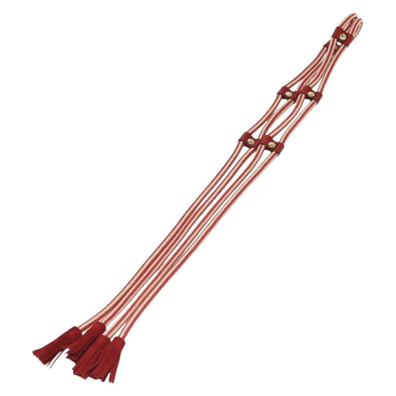 【日本直送】GUCCI 白色紅色繩索腰帶 Auth 127982-0