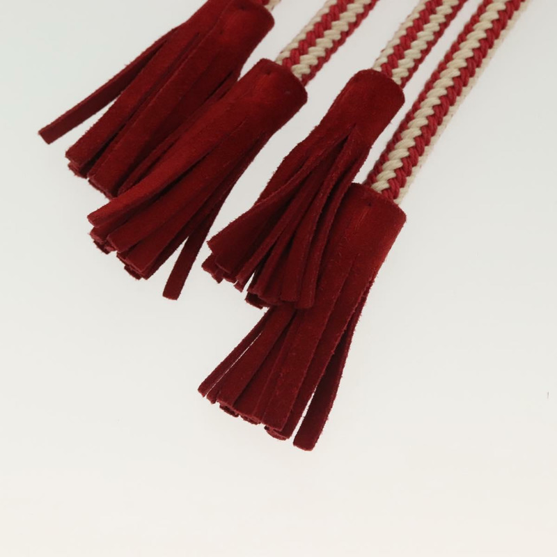 【日本直送】GUCCI 白色紅色繩索腰帶 Auth 127982-9