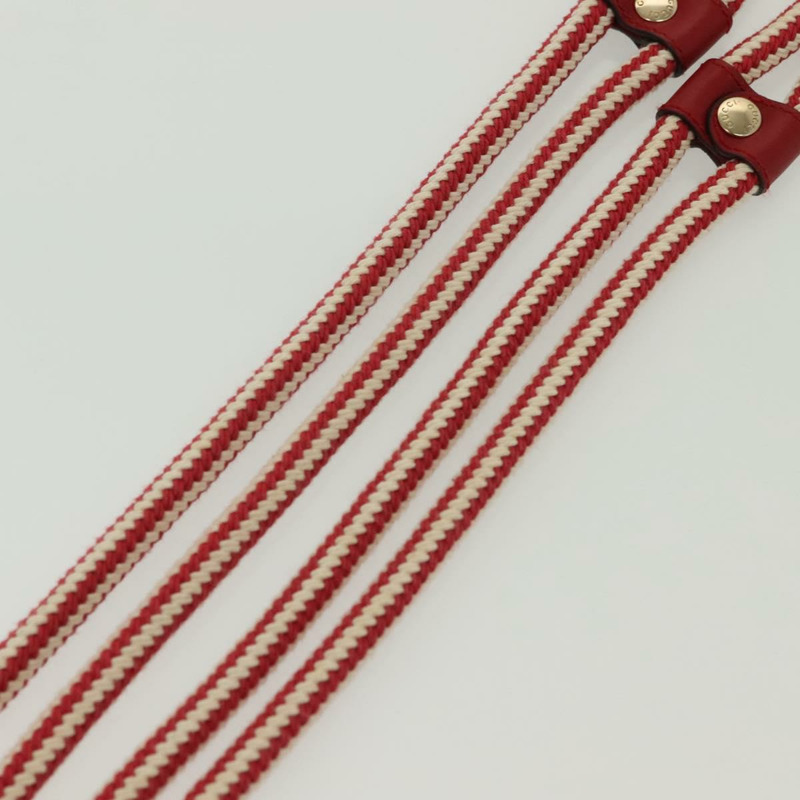 【日本直送】GUCCI 白色紅色繩索腰帶 Auth 127982-11