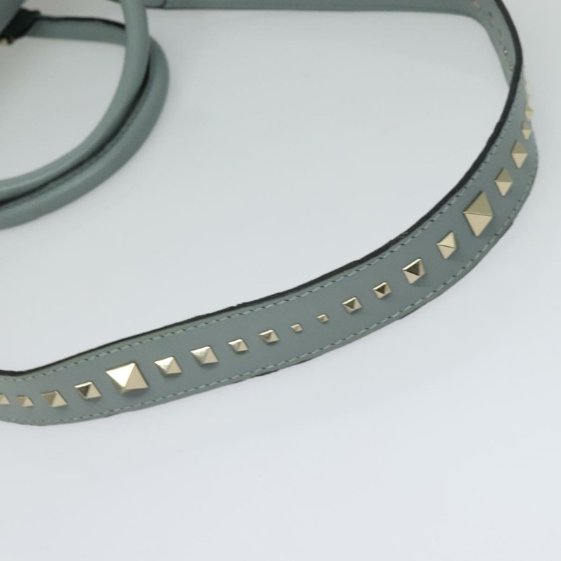 【日本直送】華倫天奴 (VALENTINO) 手提包 皮革 兩用 淺藍色 金色 正品 BA5471-7