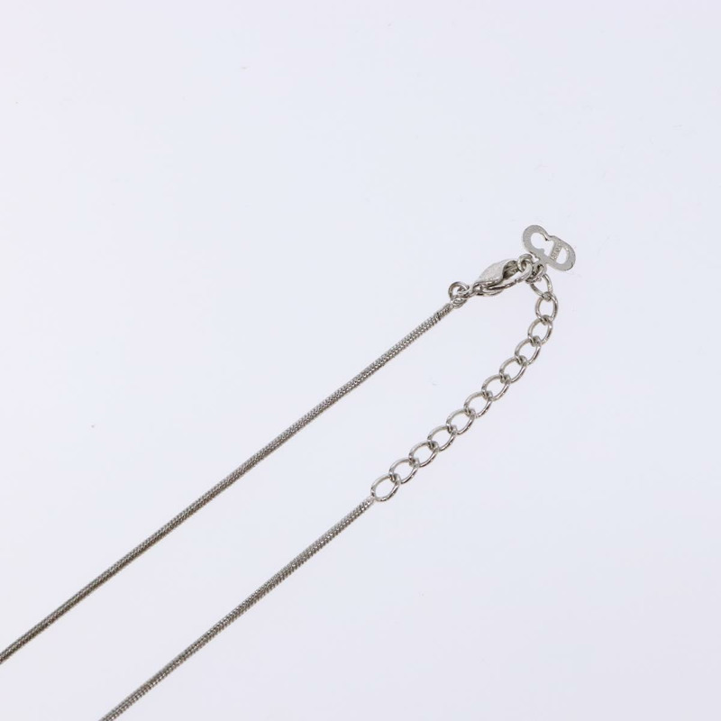 【日本直送】Christian Dior Cube Logo 項鍊 金屬 銀色 正品 140827-5