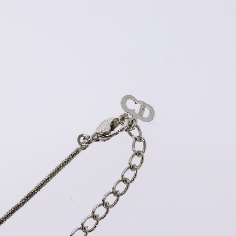 【日本直送】Christian Dior Cube Logo 項鍊 金屬 銀色 正品 140827-6
