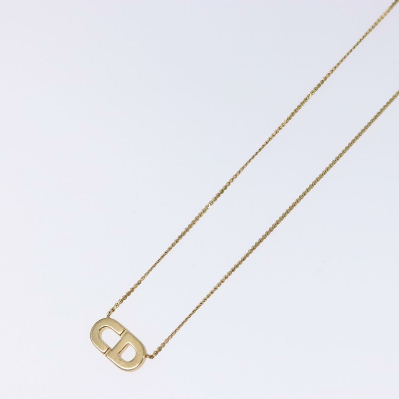 【日本直送】Christian Dior CD Logo 項鍊 金屬金 Auth 140832-3