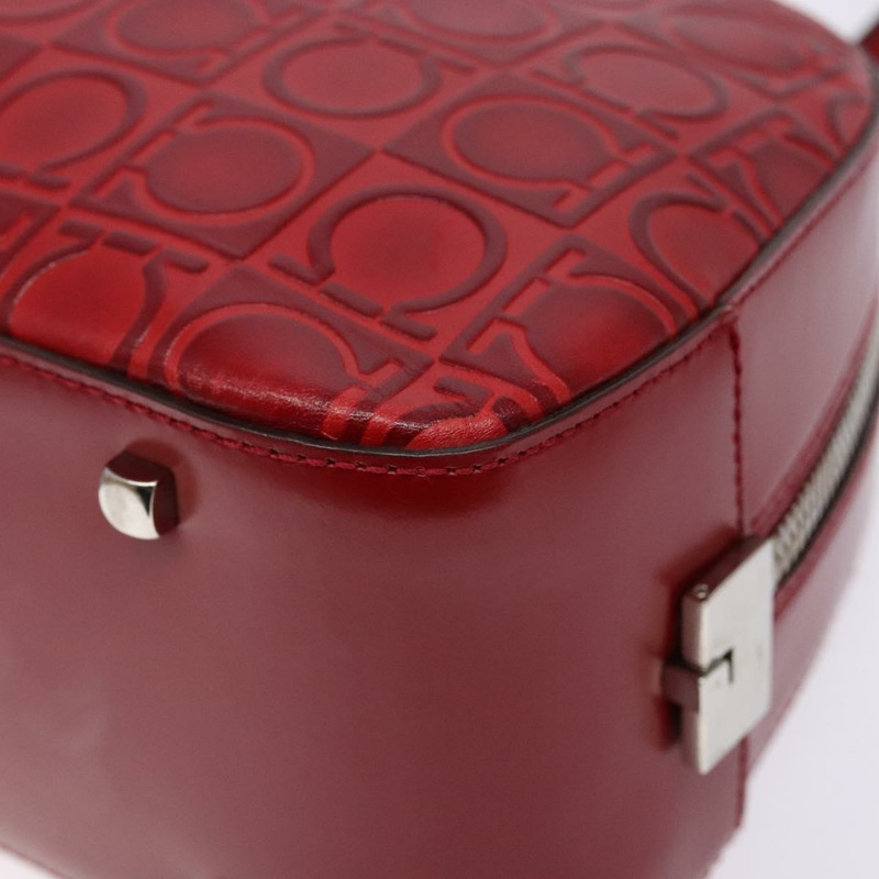 【日本直送】Salvatore Ferragamo 皮革單肩包 紅色 銀色 正品 BA5488-8