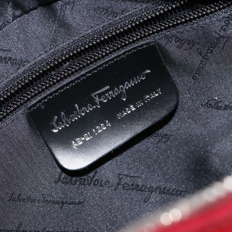 【日本直送】Salvatore Ferragamo 皮革單肩包 紅色 銀色 正品 BA5488-11