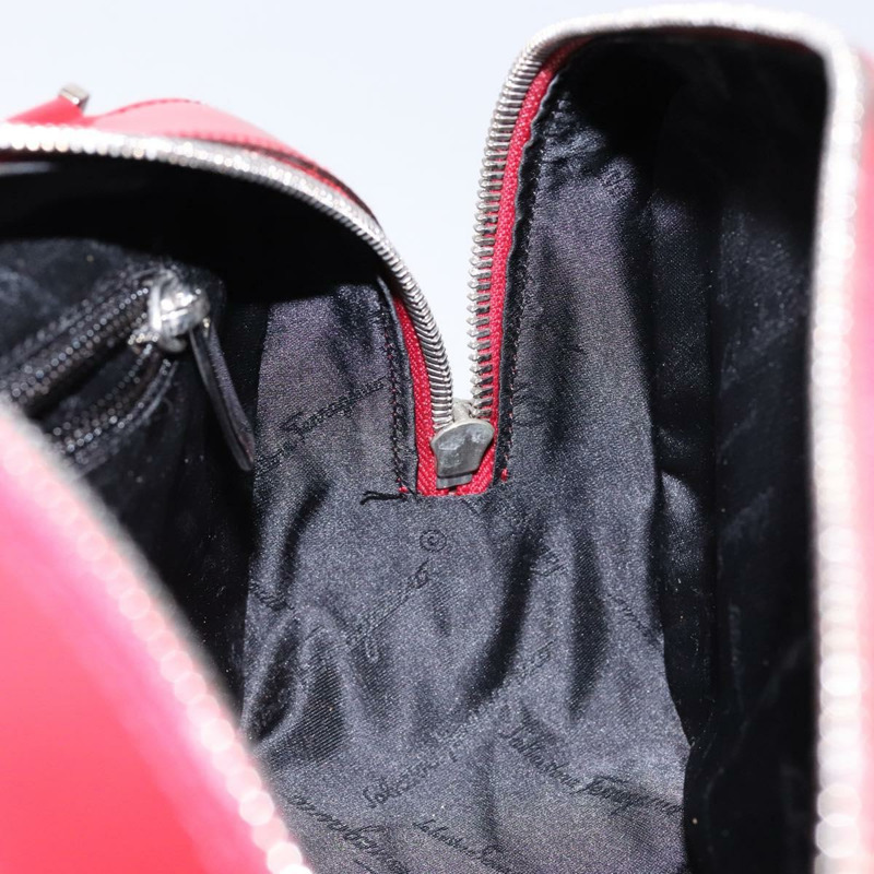 【日本直送】Salvatore Ferragamo 皮革單肩包 紅色 銀色 正品 BA5488-17