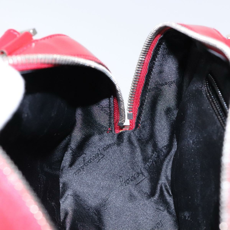 【日本直送】Salvatore Ferragamo 皮革單肩包 紅色 銀色 正品 BA5488-18