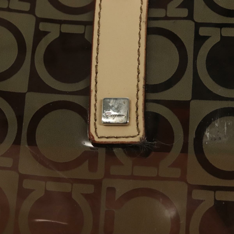 【日本直送】Salvatore Ferragamo 手提包 棕色乙烯基材質 正品 BA5417-9