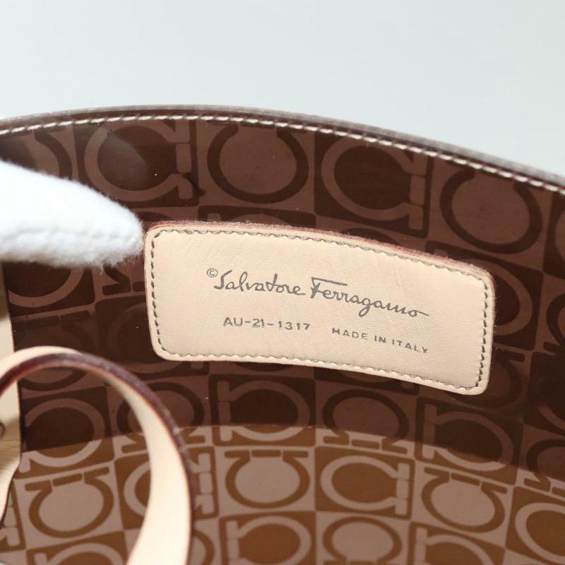 【日本直送】Salvatore Ferragamo 手提包 棕色乙烯基材質 正品 BA5417-11