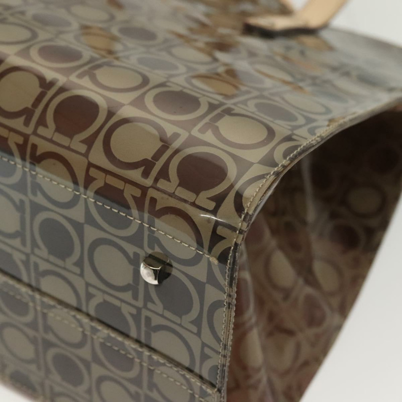 【日本直送】Salvatore Ferragamo 手提包 棕色乙烯基材質 正品 BA5417-15