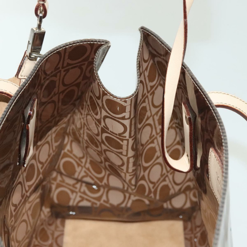 【日本直送】Salvatore Ferragamo 手提包 棕色乙烯基材質 正品 BA5417-17