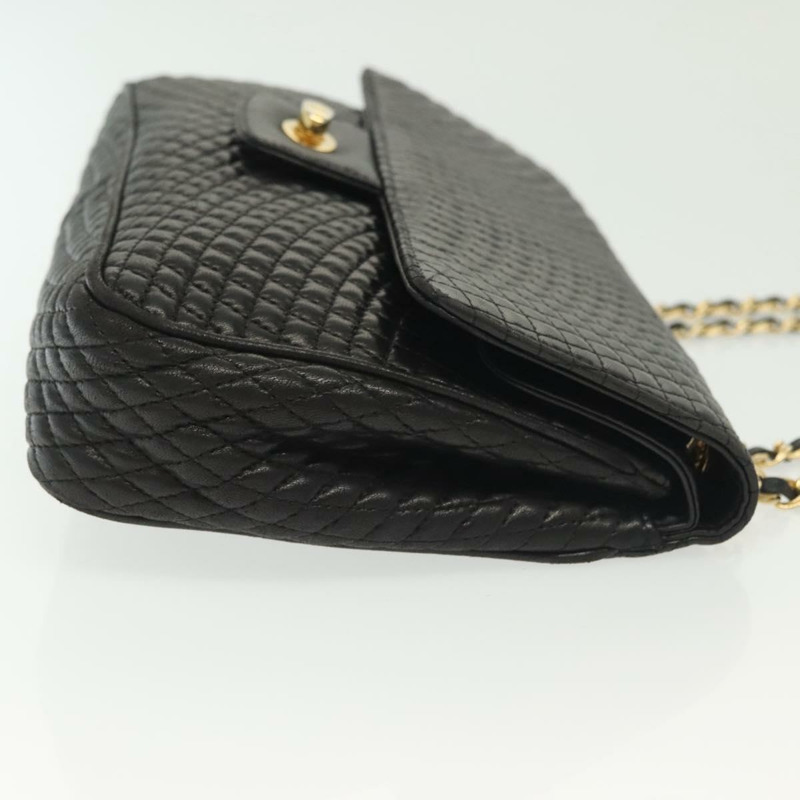 【日本直送】BALLY 絎縫鏈條單肩包 皮革 黑色 金色 正品 BA5433-2