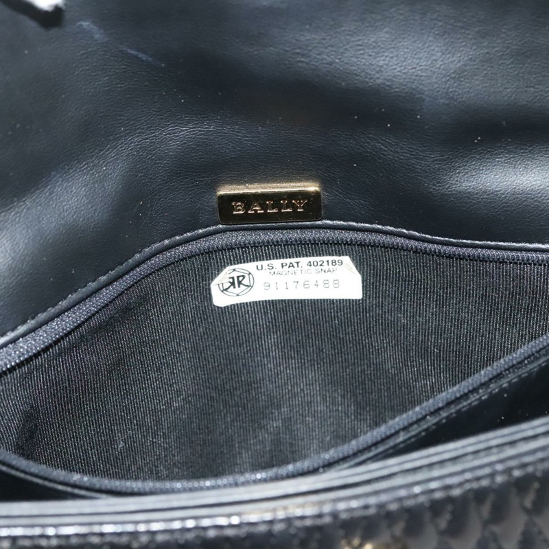 【日本直送】BALLY 絎縫鏈條單肩包 皮革 黑色 金色 正品 BA5433-11