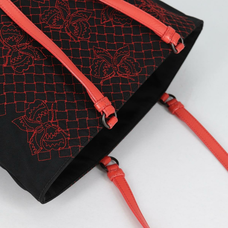 【日本直送】BOTTEGA VENETA 尼龍手提包 黑色 紅色 正品 140820V-5
