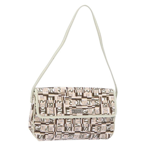 Salvatore Ferragamo 配件包 PVC 米色 銀色 正品 BA5509