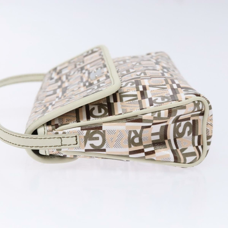 【日本直送】Salvatore Ferragamo 配件包 PVC 米色 銀色 正品 BA5509-3