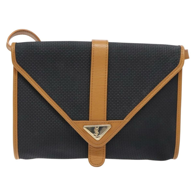 【日本直送】SAINT LAURENT 單肩包 PVC 皮革 棕色 金色 正品 BA5492-12