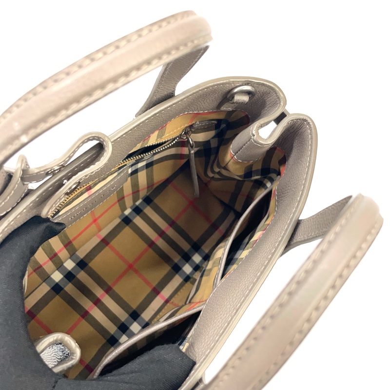 Burberry 大象灰牛皮銀釦The Banner手提斜背托特包-7