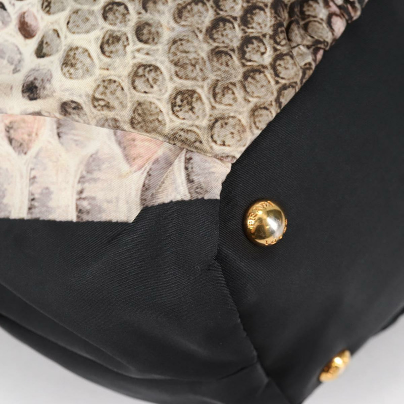 【日本直送】PRADA 尼龍黑色金色托特包 正品 yk19341V-8