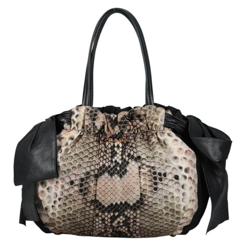 【日本直送】PRADA 尼龍黑色金色托特包 正品 yk19341V-12