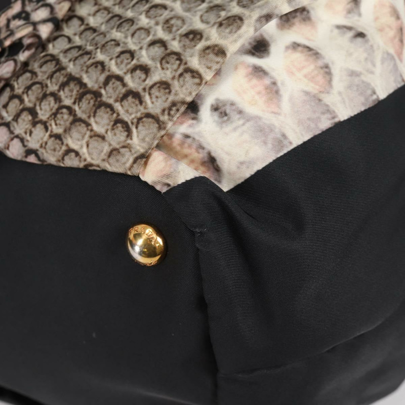 【日本直送】PRADA 尼龍黑色金色托特包 正品 yk19341V-13