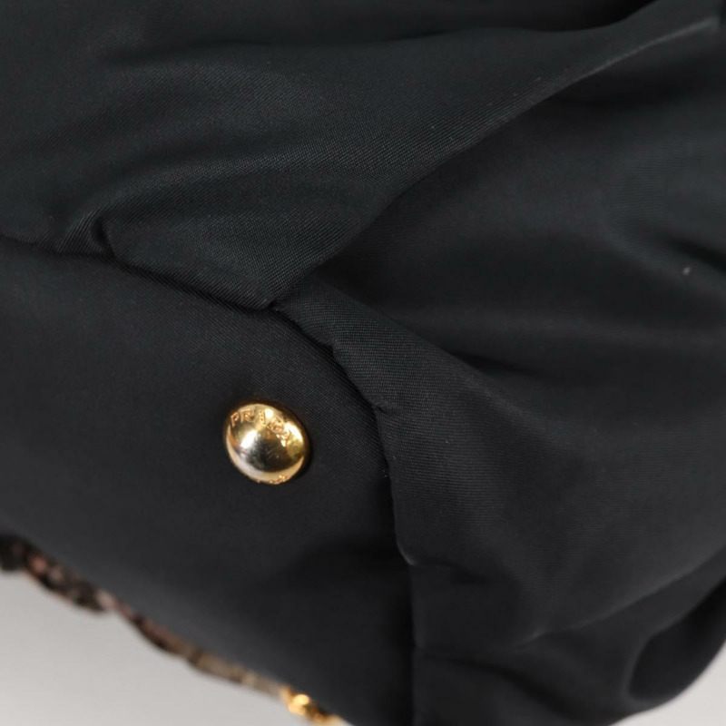 【日本直送】PRADA 尼龍黑色金色托特包 正品 yk19341V-15
