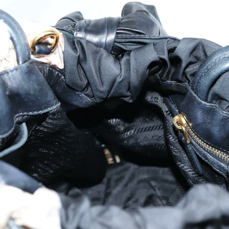 【日本直送】PRADA 尼龍黑色金色托特包 正品 yk19341V-17