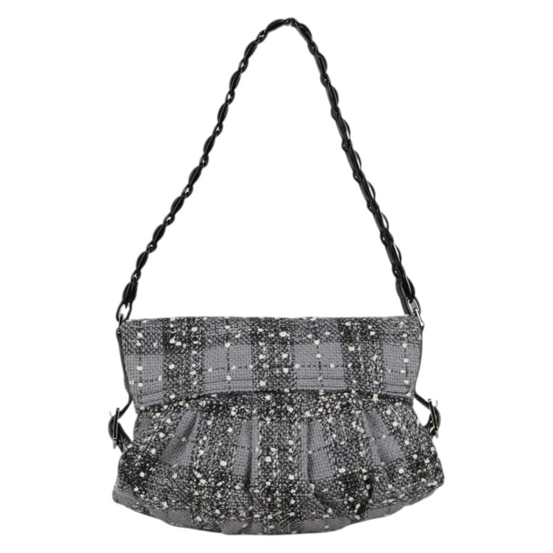 【日本直送】Salvatore Ferragamo 羊毛灰色銀色單肩包 正品 BA5563V-1